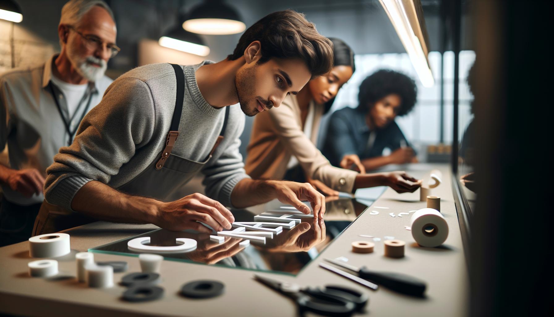 Techniki montażu liter na szkło