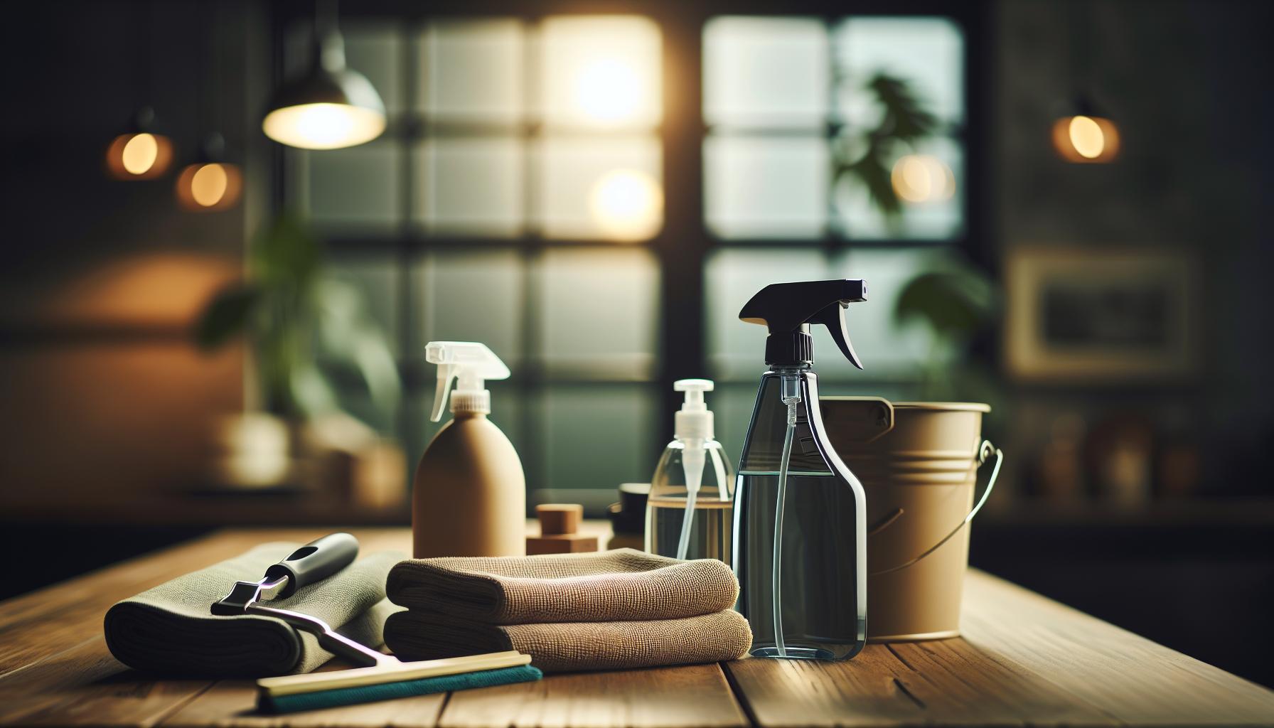 Narzędzia i materiały potrzebne do czyszczenia szkła