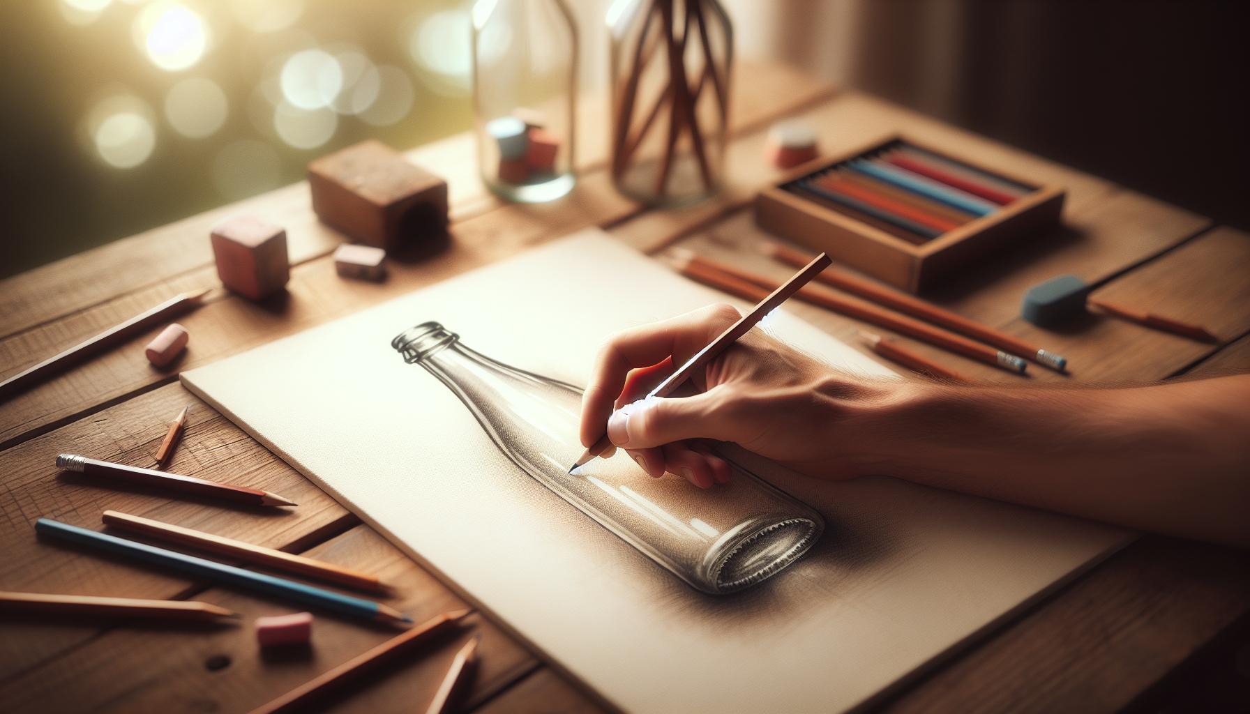 Krok po kroku: rysowanie szklanej butelki