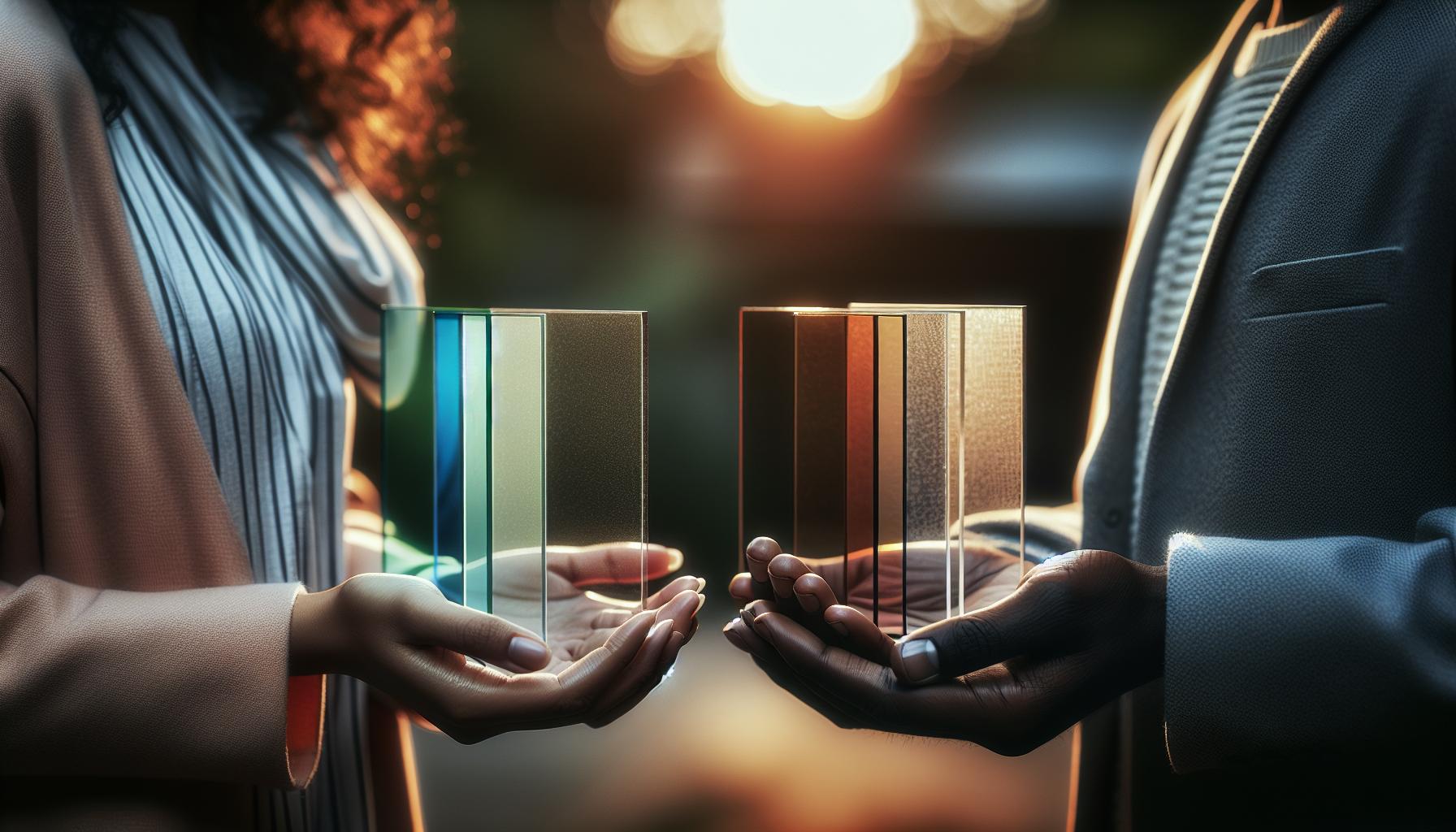 Porównanie szkła kolorowego z poliwęglanem