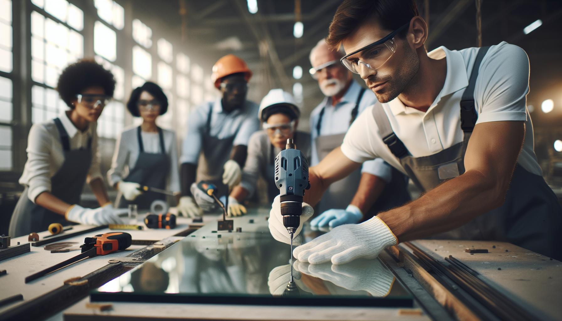 Bezpieczne przygotowanie do wiercenia szkła